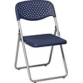 Office Star WorkSmart™ Plastic Seat Folding Chair with Back, Blue