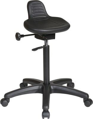 Office Star WorkSmart™ Saddle Seat Stool with Seat Angle Adjustment, Black