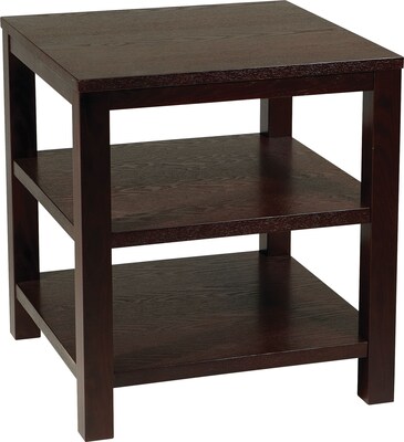Office Star Avenue Six® 20 H x 20 W x 20 D Wood and Wood Veneer Merge Square End Table, Espresso