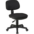 Office Star WorkSmart Swivel Fabric Task Chair, Armless, Black