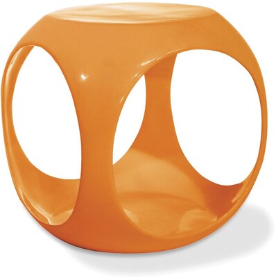 Office Star Avenue Six® 17H x 15 1/2W x 15 1/2D Fiberglass Resin Slick Cube Occasional Table, Orange