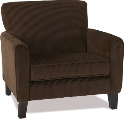 Office Star Avenue Six® Fabric/Wood Sierra Chair, Corduroy Coffee Fabric Seat