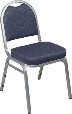 Office Star Fabric Armless Stacking Chair with Back; Blue, 6/Carton