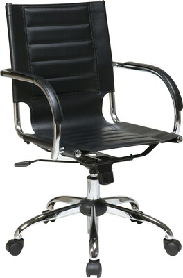 Office Star Avenue Six® Vinyl Trinidad Office Chair, Black