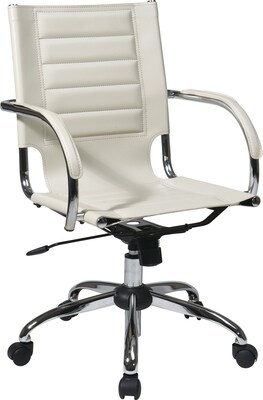 Office Star Avenue Six® Vinyl Trinidad Office Chair, Cream