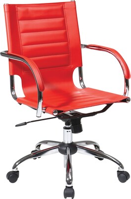 Office Star Avenue Six® Vinyl Trinidad Office Chair, Red