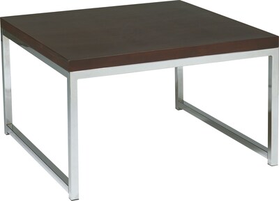 Avenue Six® 17 H x 28 W x 28 D Wall Street Accent/Corner Tables, White/Chrome