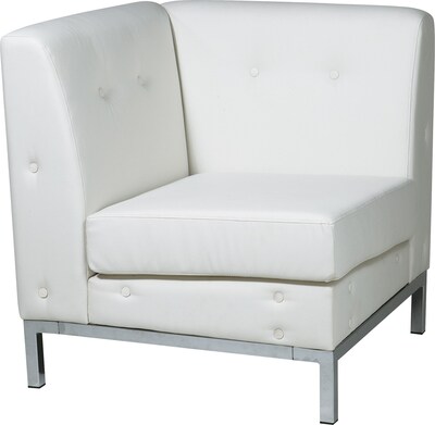 Office Star Avenue Six® Wall Street Corner Chairs, White Seat