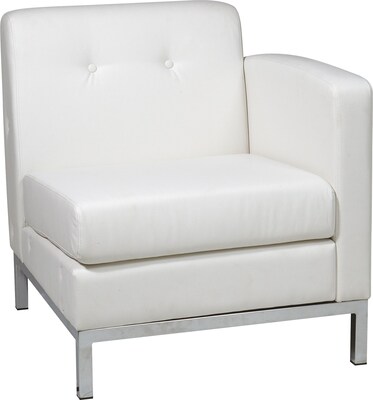 Office Star Avenue Six® Wall Street Single Arm Chairs RAF, White
