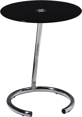 Avenue Six® 19 1/2 H x 16 W x 16 D Yield Telephone Table, Black Glass Top Material