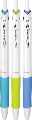 Pilot Acroball PureWhite Advanced Ink Retractable Ballpoint Pens, Fine Point, Black Ink, 3/Pack (31860)