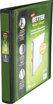 Better 1-Inch D 3-Ring View Binder, Olive (22161-US)