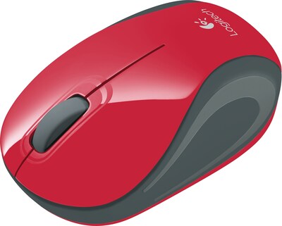 Logitech M187 Wireless Optical Mouse, Red (910-002727)