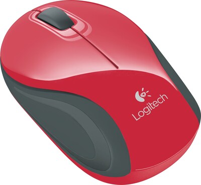 Logitech M187 Wireless Optical Mouse, Red (910-002727)