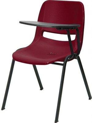 Flash Furniture Ergonomic Shell Chair, Burgundy Left Handed Flip-Up Tablet Arm, 2/box