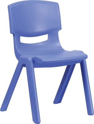 Flash Furniture Polypropylene Plastic Stackable School Chair with 15 1/2 Seat Height, Blue