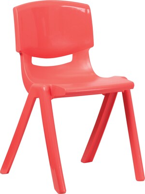 Flash Furniture Stackable School Chair with 18 Seat Height, Red