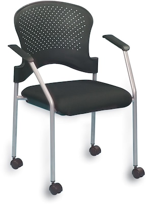 Raynor Eurotech Fabric Seat Breeze 4 Leg Side Chair, with Caster, Grey, 2/Carton