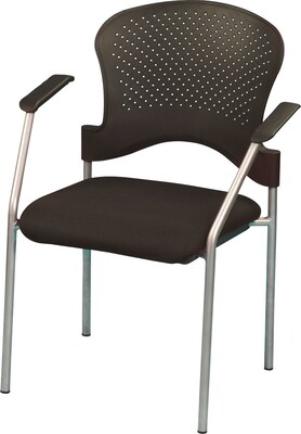 Raynor Eurotech Fabric Seat Breeze 4 Leg Side Chair, Grey Frame, Black
