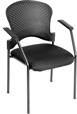 Raynor Eurotech Fabric Seat Breeze 4 Leg Side Chair, Black Frame, Black