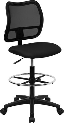 Belnick Mid Back Mesh Drafting Stool, Black