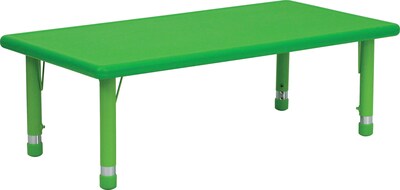 Flash Furniture Height Rectangular Adjustable Activity Tables, Green