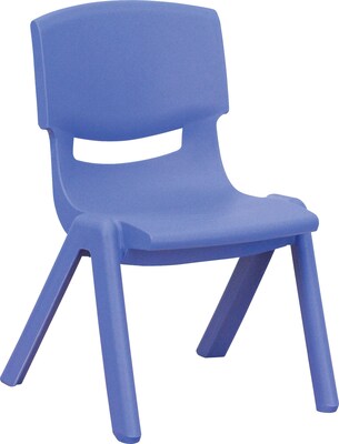 Flash Furniture Plastic Stackable School Chair with 10 1/2 Seat Height, Blue