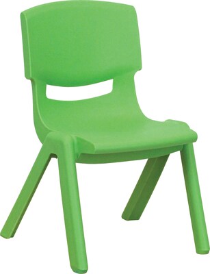 Flash Furniture Plastic Stackable School Chair with 10 1/2 Seat Height, Green