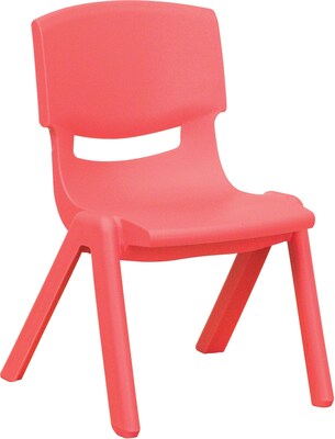Flash Furniture Plastic Stackable School Chair with 10 1/2 Seat Height, Red