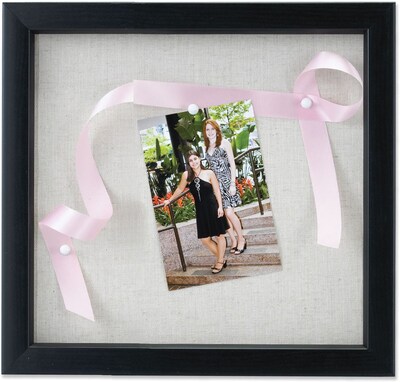 8x8 Black Shadow Box Frame - Linen Inner Display Board