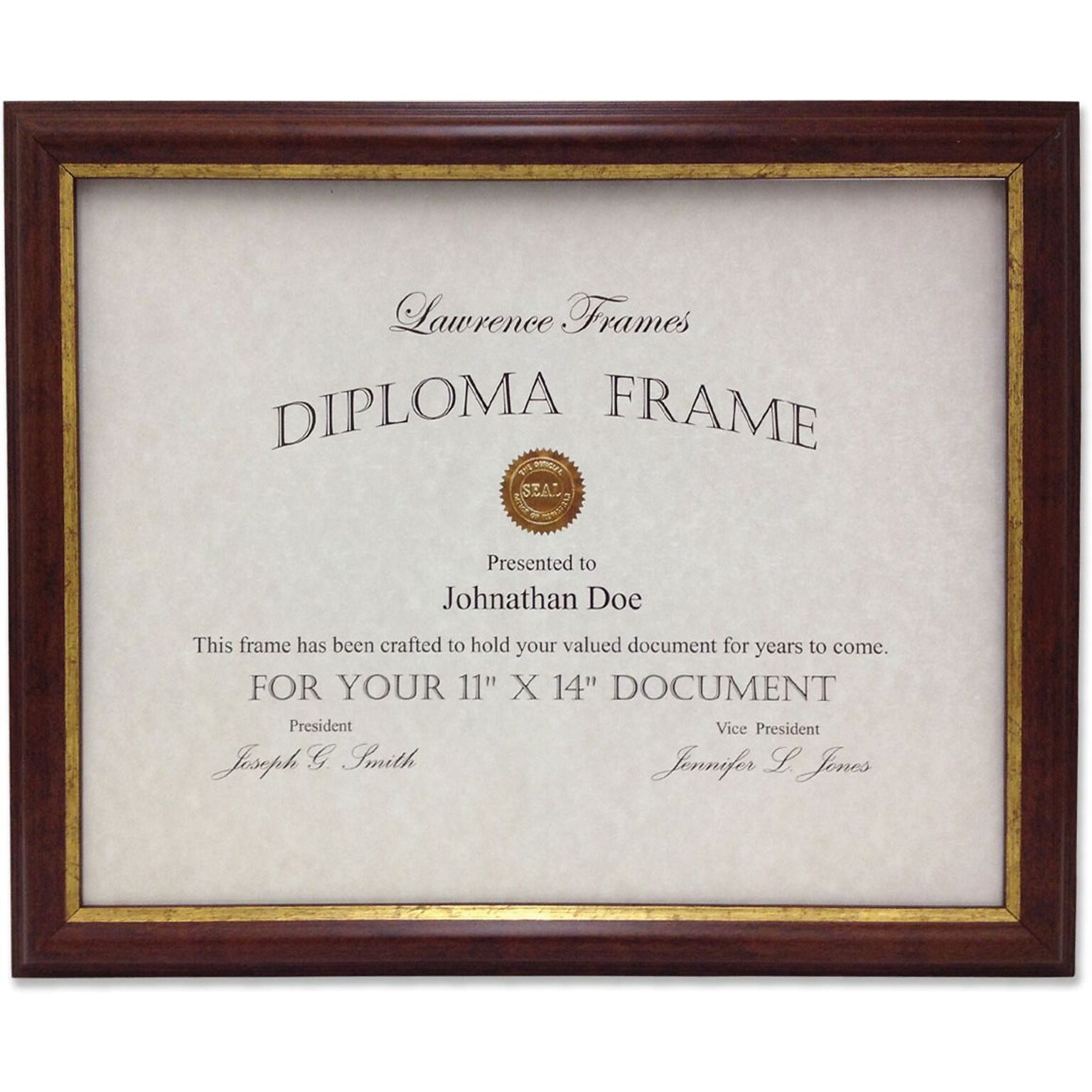 185111 Walnut & Gold Document 11x14 Picture Frame