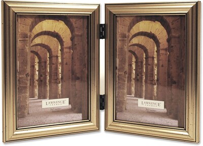 Antique Silver Wood Double 5x7 Picture Frame - Classic Design