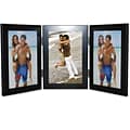 Lawrence Frames 4 x 6 Metal Black Hinged Triple Picture Frame (230043)