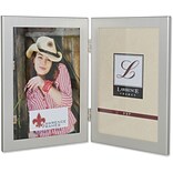 Brushed Silver 5x7 Hinged Double Metal Picture Frame