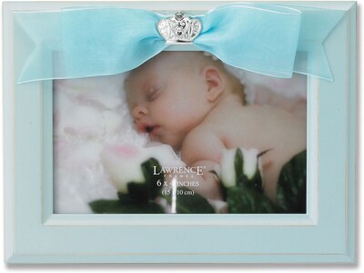 4x6 Blue Wood Picture Frame with Blue Ribbon