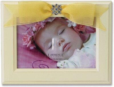 4x6 Yellow Wood Picture Frame with Yellow Ribbon