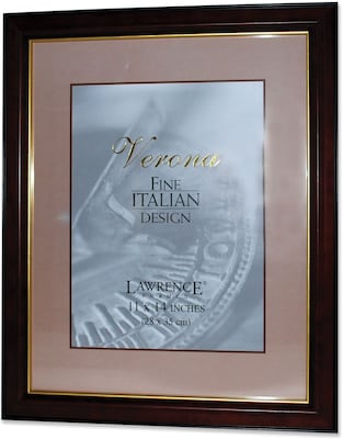 Walnut and Black Wood 11x14 Picture Frame - Gold Line