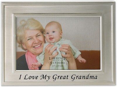 Brushed Metal 4x6 I Love My Great Grandma Picture Frame - Sentiments Collection