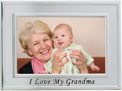 Brushed Metal 4x6 I Love Grandma Picture Frame - Sentiments Collection