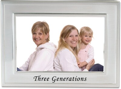 Brushed Metal 4x6 Three Generations Picture Frame - Sentiments Collection