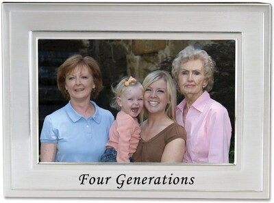 Brushed Metal 4x6 Four Generations Picture Frame - Sentiments Collection