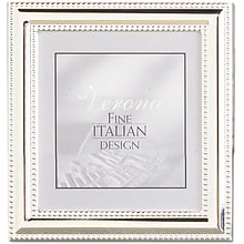 Lawrence Frames 5x 5 Metal Picture Frame, Silver-Plate with Delicate Beading (510755)