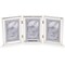 5x7 Hinged Triple (Vertical) Metal Picture Frame Silver-Plate with Delicate Beading