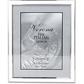 Silver Plated 8x10 Metal with White Enamel Picture Frame