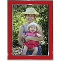 Silver Plated 8x10 Metal with Red Enamel Picture Frame
