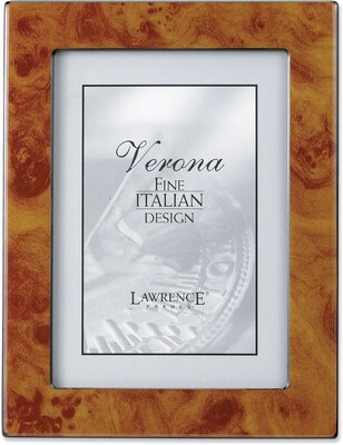 Natural Faux Burl 4x6 Picture Frame - Polished Lustrous Finish With Sides Finished In Black