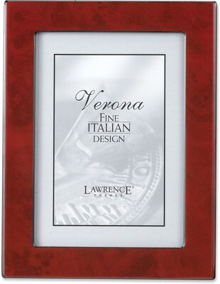 Burgundy Faux Burl 4x6 Picture Frame - Polished Lustrous Finish With Sides Finished In Black