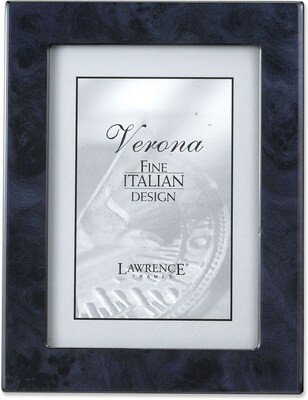 Navy Blue Faux Burl 4x6 Picture Frame - Polished Lustrous Finish With Sides Finished In Black