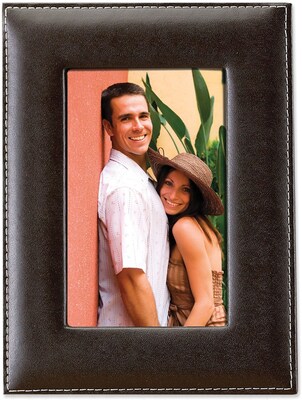 Dark Brown Leather 4x6 Picture Frame