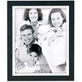 Black Wood 11x14 with Silver Metal Inner Bezel Picture Frame